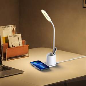 HiTao 3-in-1 LED Desk <b>Lamp</b> with Pen Holder & 15W Fast Wireless Charger, 3-Level Dimmable Touch Control <b>Table</b> <b>Lamp</b> for Office - Product Image 6