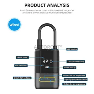 Mini compressore d'aria portatile elettrico della pompa di aria della gomma dell'automobile ricaricabile per il motociclo della bici