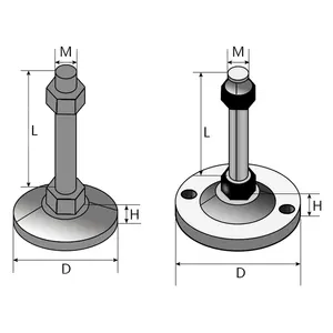 Heavy Duty M20 M24 M30 bullone 150mm filo stelo in acciaio inossidabile su misura 304 piedini regolabili