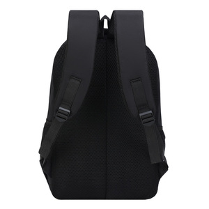 Men's Nylon Backpack 16-Inch Large Capacity Waterproof For Travel Business College Students Solid Color Black Gray Blue - Product Image 1