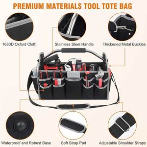 Organisateur de rangement pour outils de detailing automobile professionnel, pliable, multi-poches, portable, de haute qualité, robuste, sac à outils pour électricien - Product Image 2