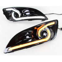 Gobison LED gündüz çalışan ışık sis lambası Ford Fiesta için sarı dönme sinyali ışık 2013 2014 2015 2016 sis lambası