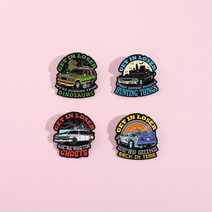 Get in Loser We're Bustin Ghost Enamel Pin - Spilla smaltata a tema film di fantascienza 'We're Going Back in Time', distintivo da risvolto, gioiello regalo per amici - Product Image 3