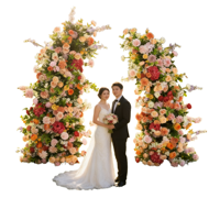 Arche florale moderne faite à la main avec fleurs artificielles réalistes pour mariage, remise de diplôme, Noël, automne, Saint-Valentin