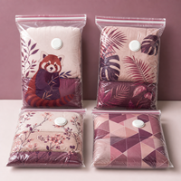 Sac de compression sous vide imprimé en gros, échantillon de motif mural réutilisable pour vêtements et literie, gain de place