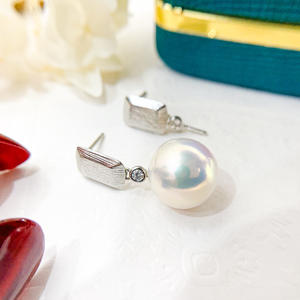 ต่างหูเงินแท้ S925 สำหรับทำเอง พร้อมฐานเปล่าสำหรับใส่ไข่มุก ขนาด 8-12 มม. รุ่น 21466 - Product Image 4