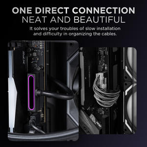 Câble d'extension d'alimentation PC AsiaHorse Hydrus-24PIN ARGB LED en cuivre intégré, minimaliste, pour carte mère de PC - Product Image 2