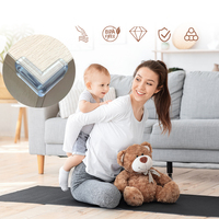 Protections d'angle pour bébé en PVC transparent en forme de L, écologiques, durables, souples, avec forme personnalisable, emballage et étiquetage