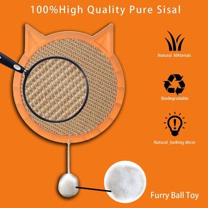 Wall Mounted Luxo <span class=keywords><strong>Cat</strong></span> Scratcher Grande Sisal Arranhando Post Board com Forte Ventosas e Base de Madeira para Cães Brinquedos De Pelúcia - Product Image 6