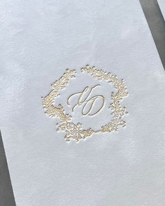 ซองบัตรกำมะหยี่สองด้านลายพระปรมาภิไธยย่อสีทองแผ่นฟอยล์สีทองพร้อมโลโก้ที่กำหนดเอง - Product Image 2