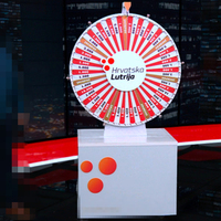 Grande roue de la fortune électronique en acrylique avec base, roulette électronique chanceuse pour jeux interactifs avec des personnes réelles