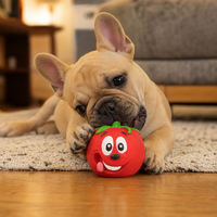 Jouet pour chien en latex qui couine, jouet à mâcher en forme de tomate de dessin animé pour petits et moyens chiens
