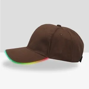 Hf Glowing In The Dark Adjustable Unisex Cotton Led Baseball Caps For Party Night Running