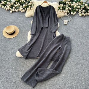 Abito due pezzi da donna pantaloni affusolati a vita alta <span class=keywords><strong>con</strong></span> manica lunga cappotto da ufficio abbigliamento professionale da donna 2 pz - Product Image 3