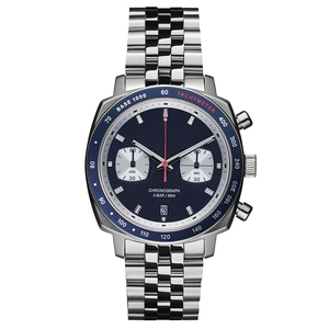Montre pour homme chronographe classique avec logo de marque personnalisé, marquages et aiguilles superlumineux, modèle Marina, entièrement en acier inoxydable 316L U3068 - Product Image 3