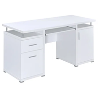 Bureau d'ordinateur portable peint en blanc pour étude à domicile et chambre à coucher