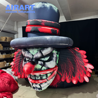 Tête de clown gonflable pour décoration de bâtiment, clown gonflable de dessin animé pour Halloween et fêtes