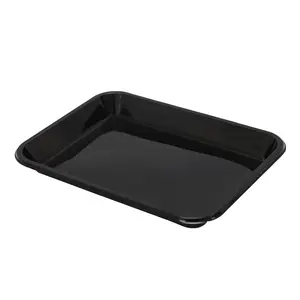 Prompt Shipment Black disposable blister PP map meat top seal plastic trays packaging sealable thermoforming tray for food