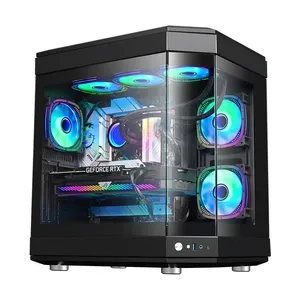 Herder Factory Custom MATX Gaming Desktop Chasis Mid <span class=keywords><strong>Tower</strong></span> PC <span class=keywords><strong>Case</strong></span> con radiador de 185mm Soporte Bajo MOQ ATX Factor DE FORMA en stock - Product Image 2