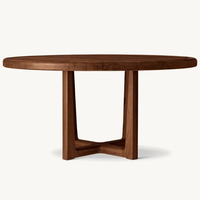 Meubles de restaurant en bois massif simple et moderne table ronde salle à manger Villa hôtel usine peut être personnalisé