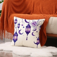 Housse de coussin Ramadan, décoration du Moyen-Orient, coussin lanterne en lin, résistant aux taches, décoration intérieure, coussins pour les fêtes islamiques