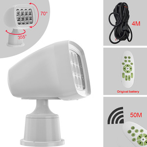 Led Searchlight 360 Degree Rotation <b>Remote</b> <b>Control</b> Boat Light 10-30VDC Waterproof Mounted <b>Lamp</b> With Dimmer Function - Product Image 2