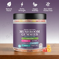 Complément alimentaire en gommes à l'extrait de champignons super-complexes 10 en 1, vegan, biologique, marque privée OEM, 2500 mg, Lion's Mane, Reishi et Chaga