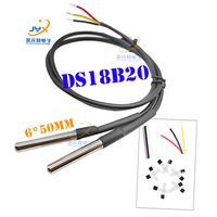 Sensor suhu Crimp Probe baja tahan karat dan silikon 3-kawat untuk DS18B20 untuk berbagai aplikasi