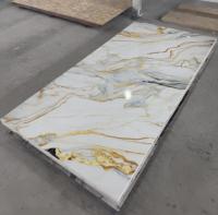 Panel de Pared de PVC con Acabado UV, Imitación Mármol, Alto Brillo, Resistente al Agua, Piedra Artificial Moderna, para Decoración del Hogar, Comercial y Gimnasios, Venta Directa de Fábrica