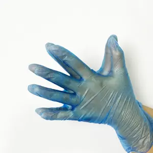 9/12 zoll lebensmittelqualität vinyl handschuhe weiß blau einweg-handschuh pulverfrei