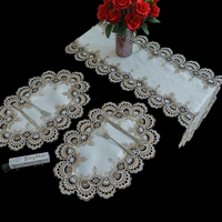 Nappe Moderne Haut de Gamme en Jacquard Tissé, Mélange Lin et Polyester, Broderie Dentelle, Taille Personnalisable pour Cuisine de Ferme