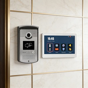 ระบบอินเตอร์คอมกล้องกริ่งประตูแบบมีสาย 2 ทาง พร้อมปุ่มกดกริ่งประตูเหล็ก สำหรับติดตั้งในผนัง รุ่น Tuya Villa <span class=keywords><strong>Gate</strong></span> รองรับวิดีโอ IP - Product Image 1