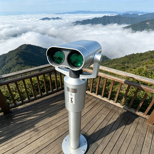 Jumelles touristiques à monnayeur 25x100, étanches, robustes, entièrement métalliques, autonomie de 20 jours pour points de vue panoramiques et paysages - Product Image 2
