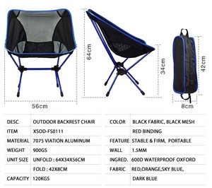 Professional Factory Equipment and <b>Table</b> Backrest Camping Camp Folding Moon Chair - Product Image 2