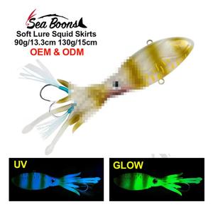 Nuevo Señuelo de Pesca para Calamar de 90 g y 130 g con Anzuelo Auxiliar, Teaser de Calamar Suave, Squidtrex, Egi, Jigs para Pesca de Calamar - Product Image 5