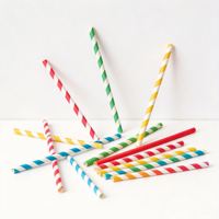 Pailles en papier biodégradables écologiques en emballage coloré, vente en gros pour jus de fruits