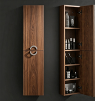 Lemari Dinding Minimalis Modern Berbahan Kayu dengan Pintu Engsel, Custom, Grosir, untuk Penyimpanan Kamar Mandi, Samping Toilet, Balkon