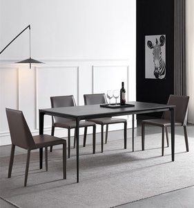 איטלקית normore פשוט מודרני מלבני אוכל שולחן כיסא סגסוגת אלומיניום שילוב ריהוט ביתי קטן לשימוש בדירה - Product Image 3