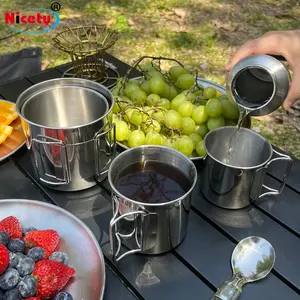 Stainless Steel Outdoor Camping Water Cup Set Of 4 Pieces 304 Stainless Steel Mug