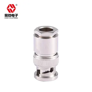 BNC MALE PLUG clamp type welding LMR300 5D-FB straight nickle plating bnc male connector