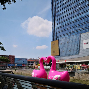 <span class=keywords><strong>Cygne</strong></span> <span class=keywords><strong>rose</strong></span> <span class=keywords><strong>gonflable</strong></span> avec ventilateur dynamique - Modèle d'animal aquatique flottant pour expositions, accessoires publicitaires et matériel de location - Product Image 2