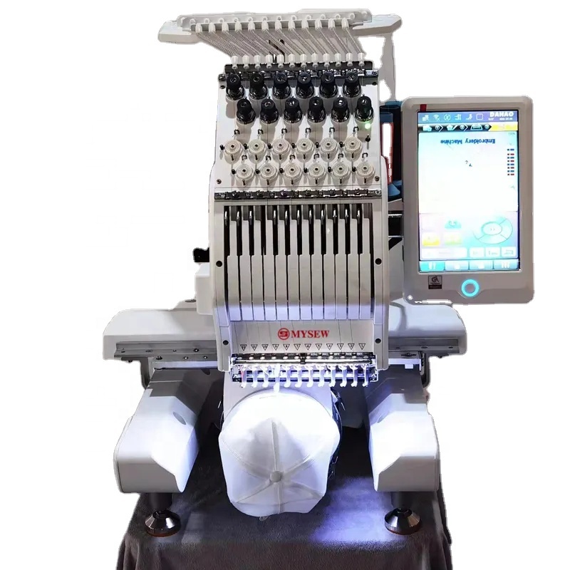 MYSEW MFS120N маленькая 3d высокоскоростная профессиональная одноголовная компьютерная шляпа и рубашки промышленные компьютеризированные вышивальные машины