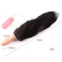 Jouets sexuels pour adultes, masseur, télécommande, queue de renard, balle en silicone, plug anal, vibrateur noir MUQU