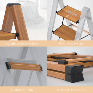 <span class=keywords><strong>Escalera</strong></span> plegable <span class=keywords><strong>de</strong></span> aluminio <span class=keywords><strong>de</strong></span> <span class=keywords><strong>3</strong></span> escalones con pedales antideslizantes Estante <span class=keywords><strong>de</strong></span> estructura <span class=keywords><strong>de</strong></span> taburete <span class=keywords><strong>de</strong></span> <span class=keywords><strong>madera</strong></span> <span class=keywords><strong>de</strong></span> diseño moderno - Product Image 3