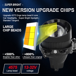 Three-inch Four-<b>corner</b> Beveled Lens Automotive Fog Lamp Applicable to Vehicles Four Color Choose - Product Image 3