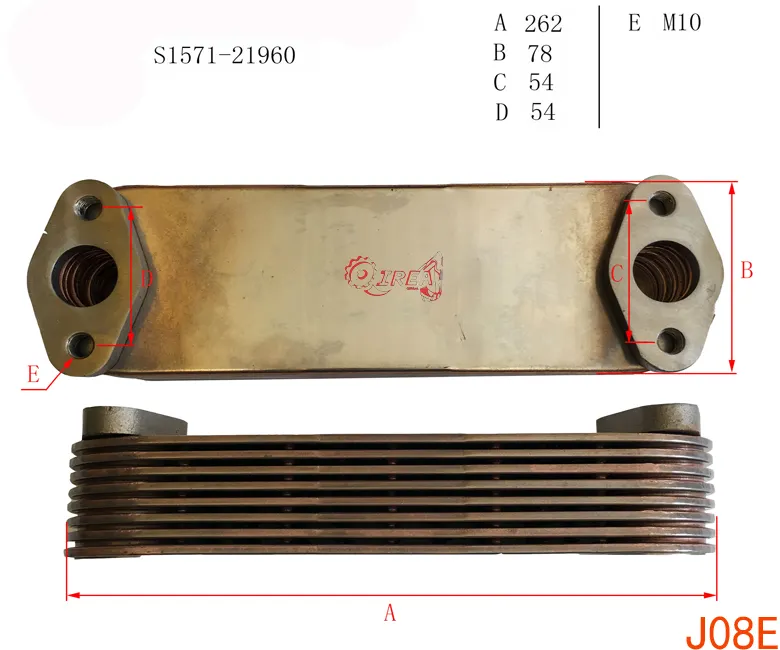 High Quality J08E Engine Spare Parts S1571-21960 Oil Cooler Core For Excavator