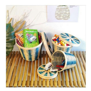 Boîte de rangement décorative en bambou avec couvercle, organisateur spacieux pour vêtements, accessoires, jouets, collations, fournitures de cuisine, salle de bain - Product Image 3