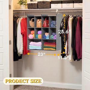 Organizador de armario colgante con 10 compartimentos de tela no tejida para organizar la ropa del dormitorio - Product Image 5