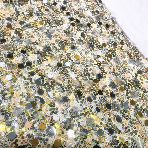 3D laser long lanh Gradient lớn lưới hạt vòng sóng chiếu sáng tessuto di paillettes rigamato Nhiều màu sequin váy vải - Product Image 5