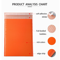Pochette d'expédition matelassée orange métallisée, enveloppes auto-adhésives anti-humidité pour écouteurs et petits accessoires électroniques